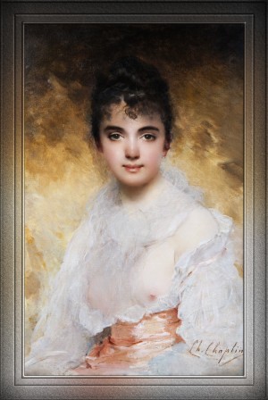 Portrait Of A Young Woman by Charles Joshua Chaplin Classical Fine Art Reproduction